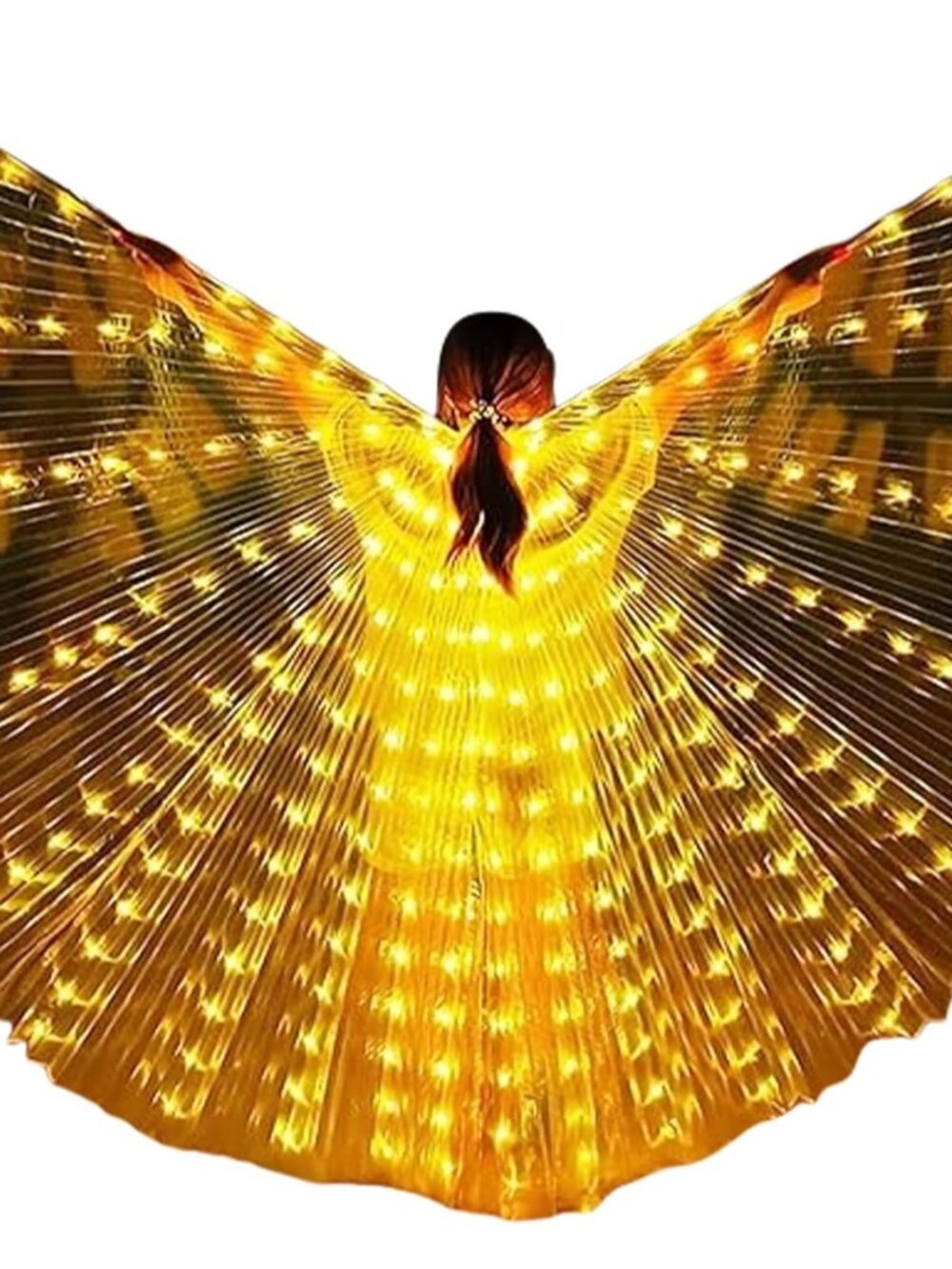 Women's Yellow Led Light Up Wings Imported Belly Dance Halloween Costume